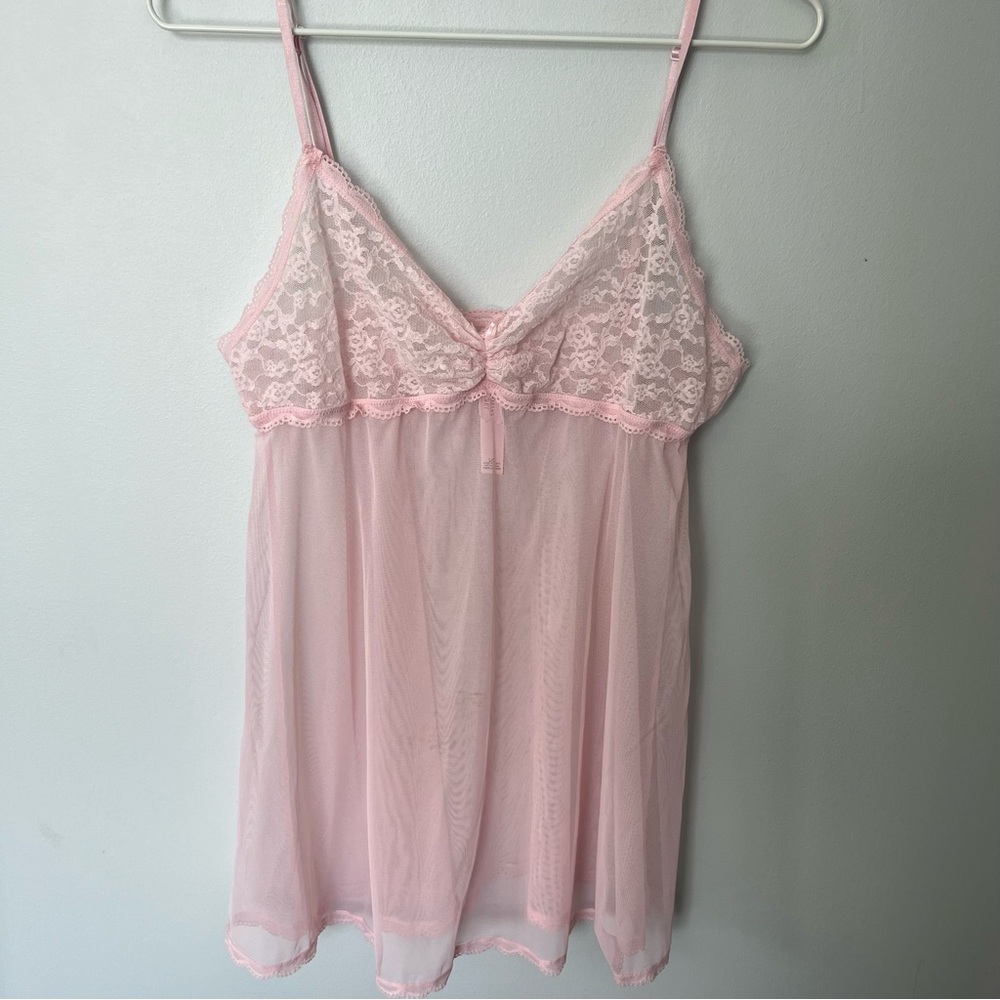 Victoria's Secret Pink Babydoll Lace Top Size large